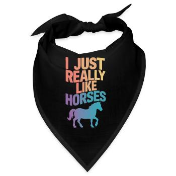 Pferd Pferde Reiten Pferdereiten Sprungreiten - Bandana - Schwarz - Vorne