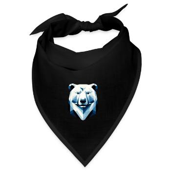 Abstrakter geometrischer Eisbär - Farbgestaltung - Bandana - Schwarz - Vorne