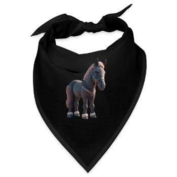 Cartoon Pferd - Bandana - Schwarz - Vorne