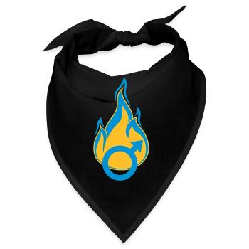 maennlich mann mars symbol kerl junge feuer flamme - Bandana - Schwarz - Vorne