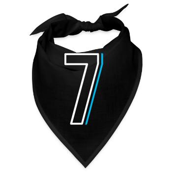 Nummer 7 - Sieben - Bandana - Schwarz - Vorne