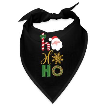 Ho Ho Ho Weihnachten Ikonen - Bandana - Schwarz - Vorne