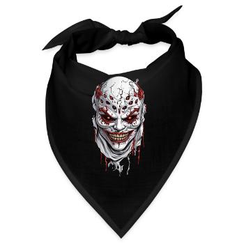 Schaurige Halloween Psychopathen Maske Design - Bandana - Schwarz - Vorne