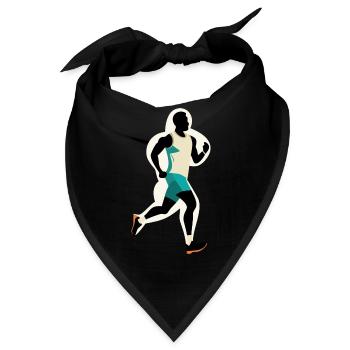 Laufender Mann - Bandana - Schwarz - Vorne