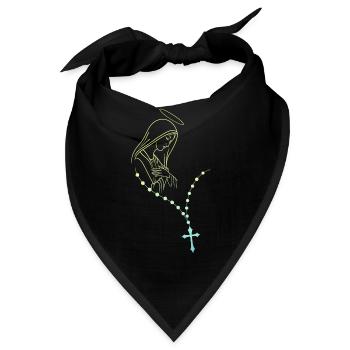 Jungfrau Maria Jesus Bibel Christliche Religion Madona - Bandana - Schwarz - Vorne