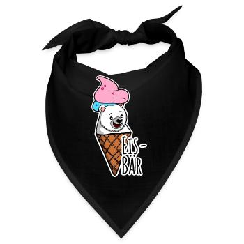 Eisbär in freier Wildbahn an der Eisdiele, LECKER! - Bandana - Schwarz - Vorne