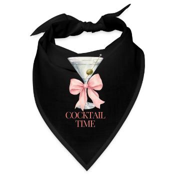 Cocktailzeit Satin Schleife - Bandana - Schwarz - Vorne