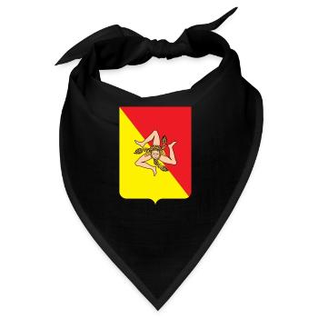Sizilien Wappen mit Trinacria - Bandana - Schwarz - Vorne