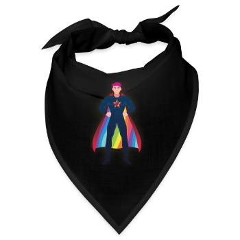 Super Held Aubergine - Gay Pride - Bandana - Schwarz - Vorne