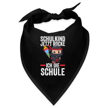 Schulkind Ninja Schulbeginn Geschenk - Bandana - Schwarz - Vorne