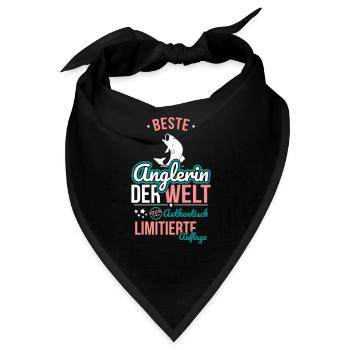 Beste Anglerin der Welt - 100% Authentisch - Bandana - Schwarz - Vorne