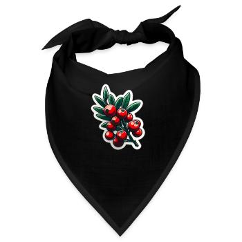 Red berry branch - Bandana - Schwarz - Vorne
