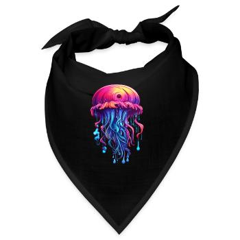 Pink Blaues Graffiti Quallen Artwork - Bandana - Schwarz - Vorne