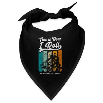 Modelleisenbahn Eisenbahner Nerd Schienen - Bandana - Schwarz - Vorne