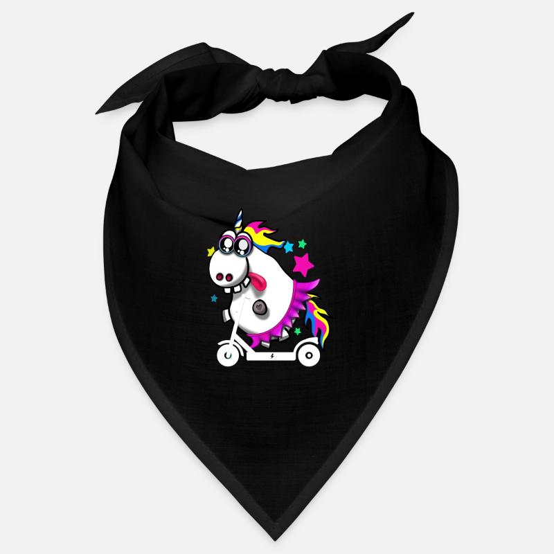 Verrücktes Einhorn mit E-Scooter Bandana