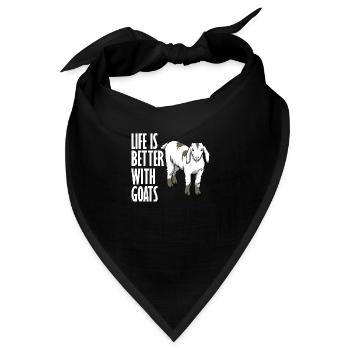 Leben mit Ziegen Ironisches Bauernhoftier - Bandana - Schwarz - Vorne