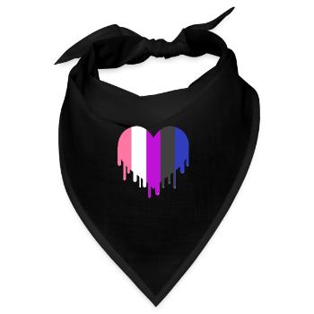 Tropfendes Genderfluid Pride Herz - Bandana - Schwarz - Vorne