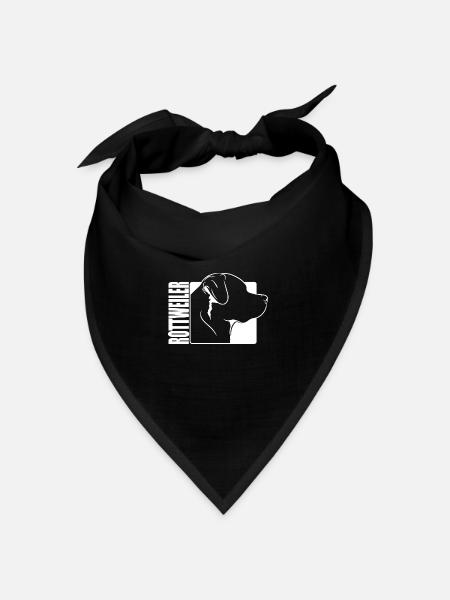 Rottweiler Profil Chiens Chien Wilsigns - Bandana - noir - Devant
