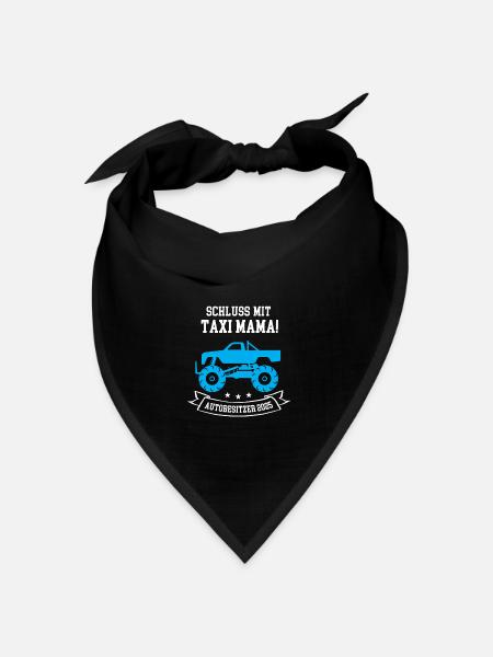 Autobesitzer 2025 Führerschein Bestanden Autofan - Bandana - Schwarz - Vorne