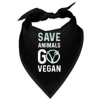tierschutz vegan - Bandana - Schwarz - Vorne