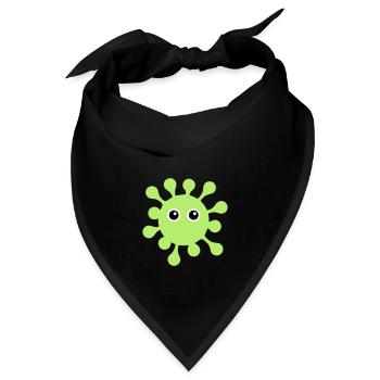 ★ Designfarben änderbar ★ Virus mit Kulleraugen - Bandana - Schwarz - Vorne