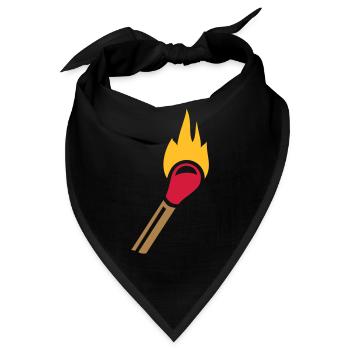 Streichholz Flamme - Bandana - Schwarz - Vorne