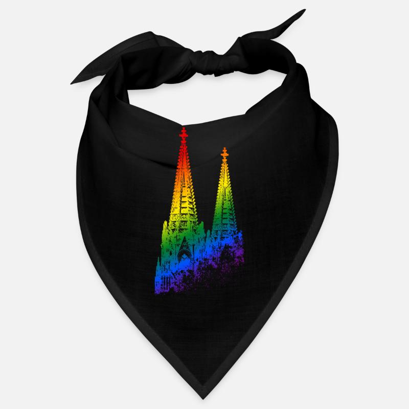 Kölner Dom LGBTQ Pride Regenbogen Silhouette Köln - Bandana - Schwarz