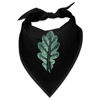 Eichenblatt - Helles Naturgrün- Blatt/ Eiche/ Baum - Bandana - Schwarz - Vorne