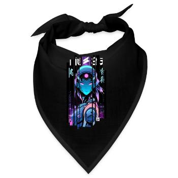 Cyborg Frau Futuristischer Roboter - Bandana - Schwarz - Vorne