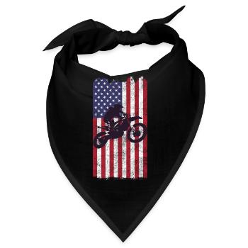 Dirt Biking USA-Flagge - Bandana - Schwarz - Vorne