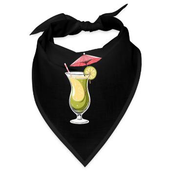 Tropischer Limetten-Cocktail - Bandana - Schwarz - Vorne