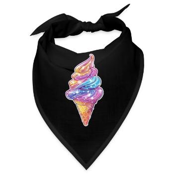 Regenbogen Softeis - Bandana - Schwarz - Vorne