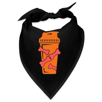 Knochen Protein Shaker Grafik - Bandana - Schwarz - Vorne