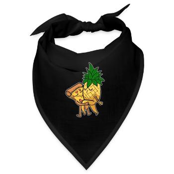 Ananas Pizza Hawaii - Bandana - Schwarz - Vorne