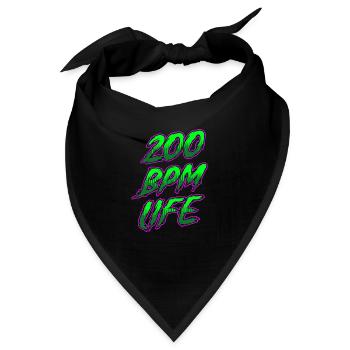 200 BPM LIFE Festival Design Für Raver - Bandana - Schwarz - Vorne