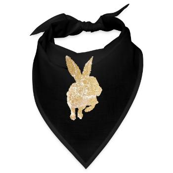KANINCHEN MOSAIK gold - Bandana - Schwarz - Vorne