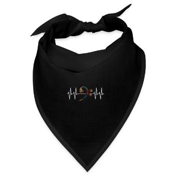 Bassschlüsssel mit Herzlinie - Bandana - Schwarz - Vorne