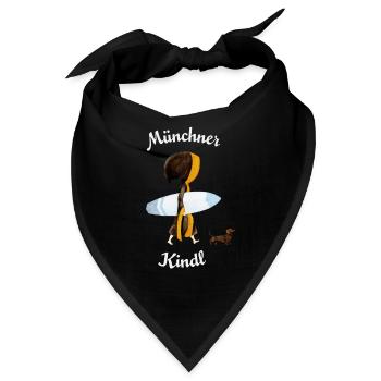 Münchner Kindl "Eisbach Surfer" mit Dackel - Bandana - Schwarz - Vorne