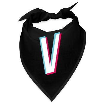 V - Buchstabe V - Bandana - Schwarz - Vorne