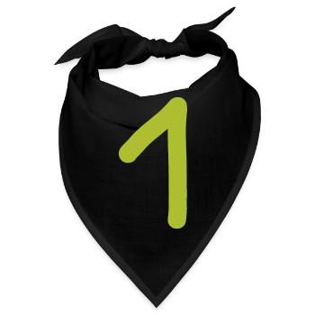 1 Nummer eins Zah grünl Geburtstag - Bandana - Schwarz - Vorne