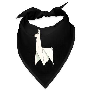 Origami Alpaka - Bandana - Schwarz - Vorne