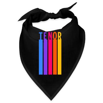 Chor Tenor Stimme Retro Streifen - Bandana - Schwarz - Vorne