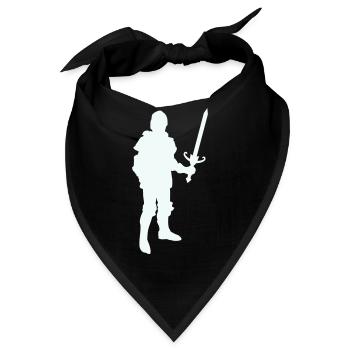 Ritterheld Silhouette mit Langschwert - Bandana - Schwarz - Vorne