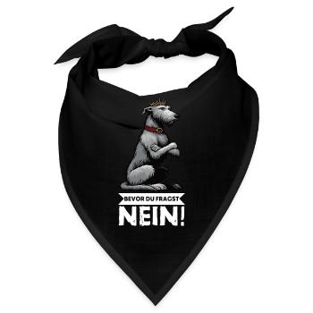 Bevor Du Fragst Nein Irischer Wolfshund Wolfshund  - Bandana - Schwarz - Vorne