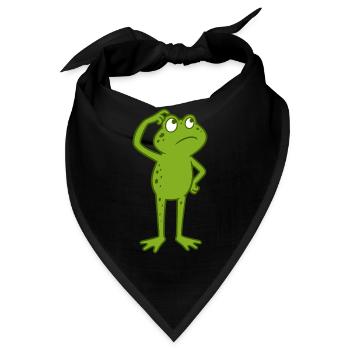 Frosch grübelt lustig - Bandana - Schwarz - Vorne