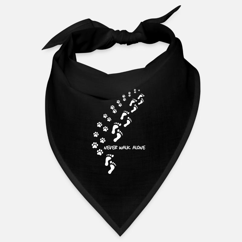 never walk alone dog - Bandana - Schwarz