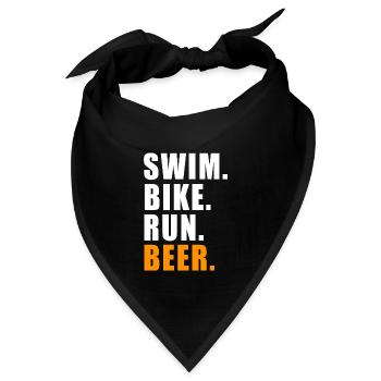 SWIM BIKE RUN BEER TRIATHLON GESCHENK TRIATHLET - Bandana - Schwarz - Vorne