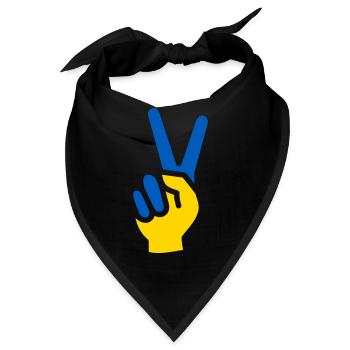 Ukraine Peace Hand Zeichen - Bandana - Schwarz - Vorne