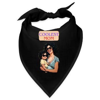 COOLEST MOM MUM cool mutter mama - Bandana - Schwarz - Vorne