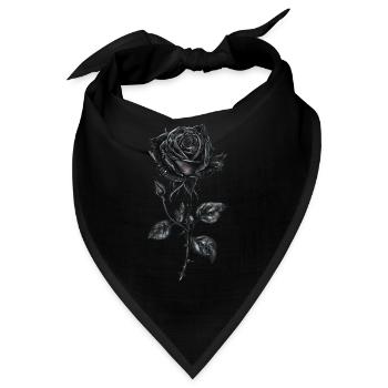 Schwarze Rose - Bandana - Schwarz - Vorne